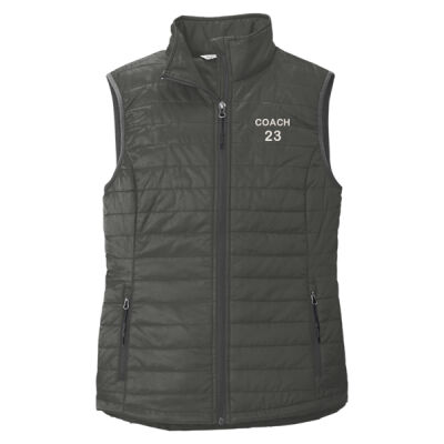 Women's Packable Puffy Vest ( Back Print ) Thumbnail